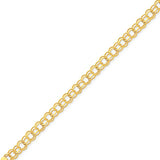 14k Yellow Gold 7.00mm Double Link Charm Bracelet