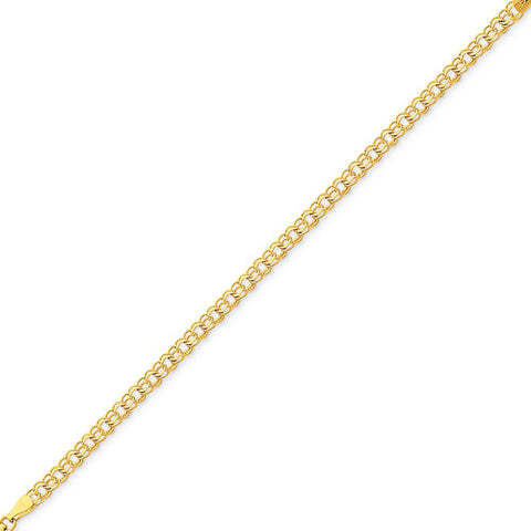 14k Yellow Gold 3.50mm Double Link Charm Bracelet