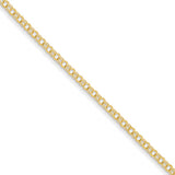 14k Yellow Gold 2.50mm Solid Double Link Charm Bracelet