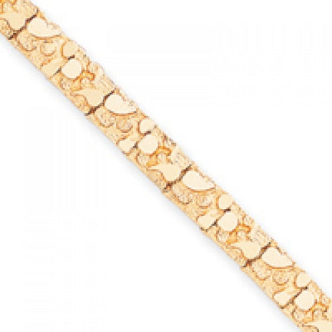 14k Yellow Gold 7.00mm Nugget Bracelet