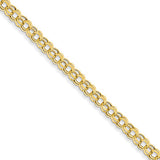 14k Yellow Gold Lite 5mm Double Link Charm Bracelet