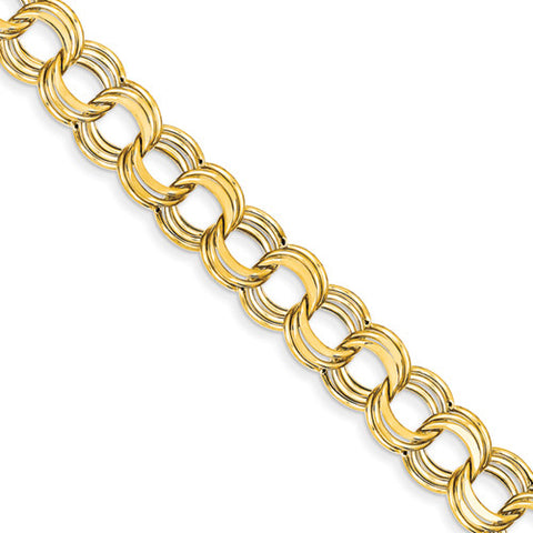 14k White Gold Polished Fancy Link Bracelet