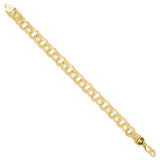 14k Yellow Gold 10.00mm Triple Link Charm Bracelet