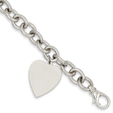 14k Two-Tone Gold Polished Heart Bracelet